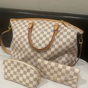 Louis button bags, wallet and make up bag